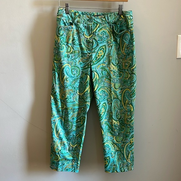 Jones NY Ankle Crop Pants Paisley Print Size 4 Pockets - Picture 1 of 6